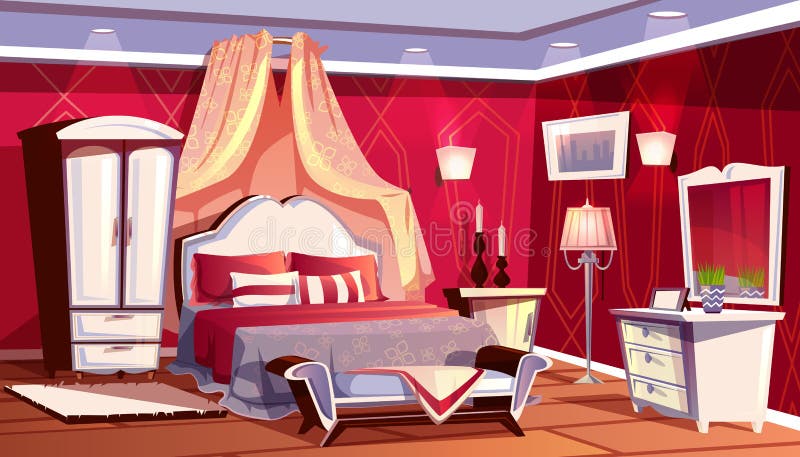 Dormitorio Lujoso En Los Colores Blancos En Un Estilo Clásico Stock de