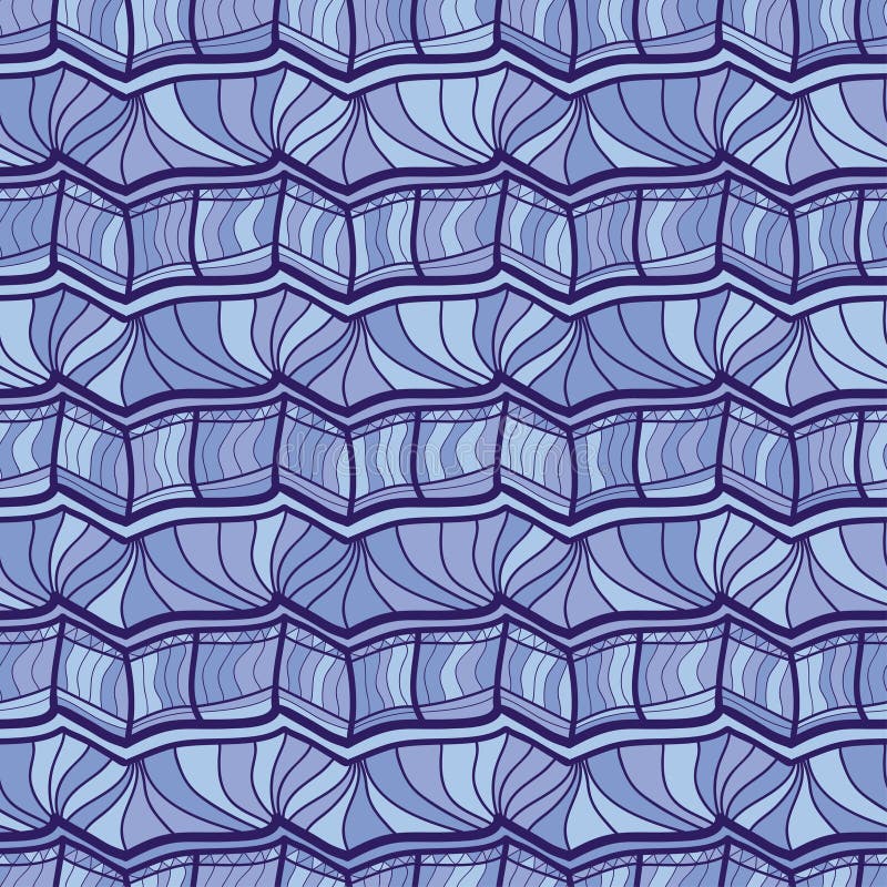 Vector el modelo inconsútil Repetición del ornamento geométrico Textura elegante del art déco moderno en colores azules Impresión ilustración del vector Vector el modelo inconsútil Repetición del ornamento geométrico Textura elegante del art déco moderno en colores azules Impresión ilustración del vector