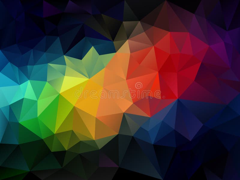Vector el modelo irregular abstracto del triángulo del fondo del polígono en espectro a todo color del arco iris ilustración del vector Vector el modelo irregular abstracto del triángulo del fondo del polígono en espectro a todo color del arco iris ilustración del vector
