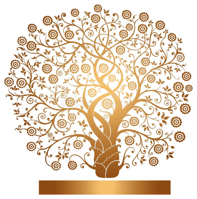 Vector el árbol del oro stock de ilustración Vector el árbol del oro stock de ilustración