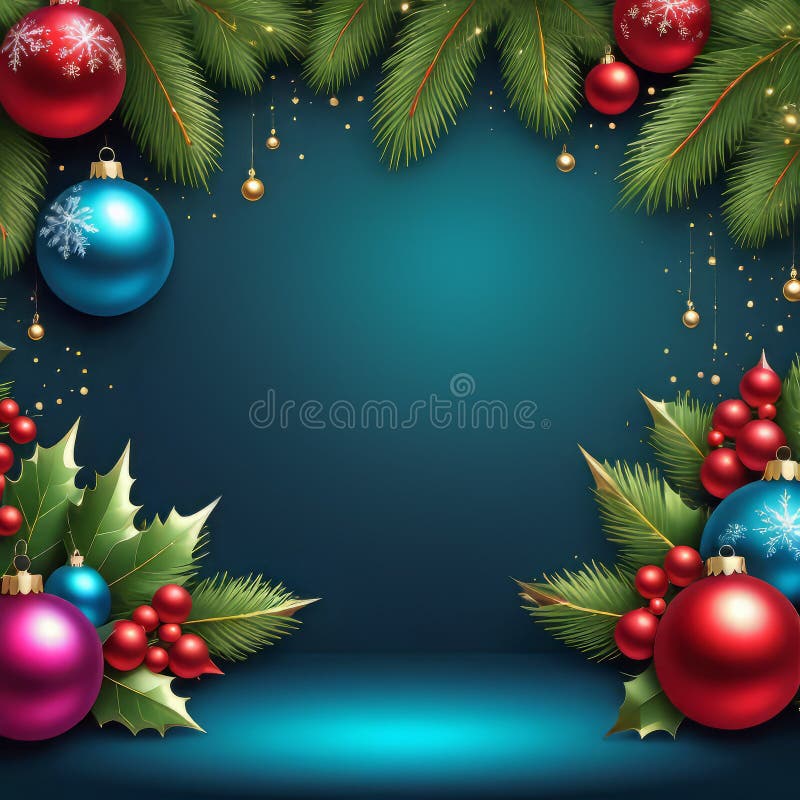 Vector Elegant Christmas Banner with Realistic Ornaments, Christmas ...