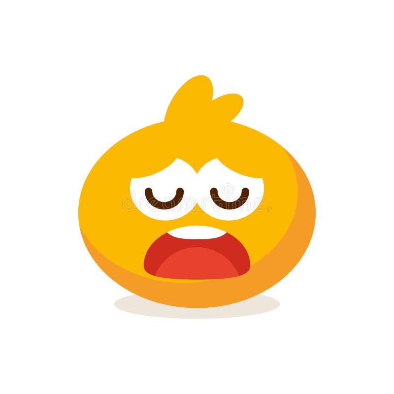 Vector Emoji Cute Weary Face Illustration Isolated Stock Vector