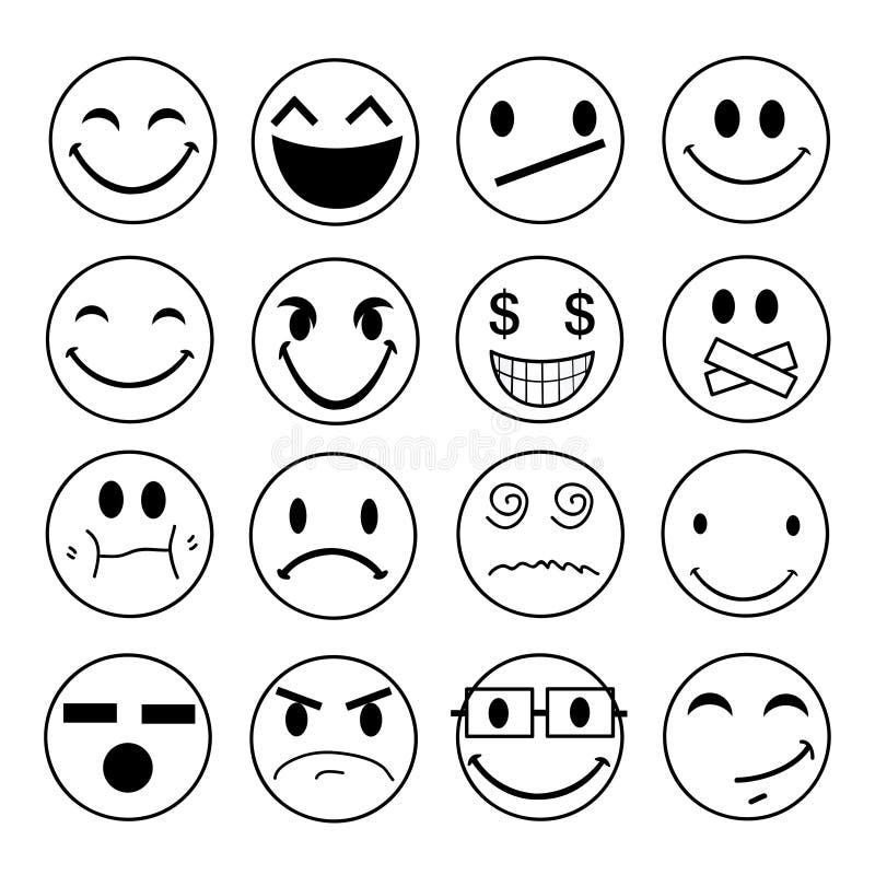 Emoticon doodles stock vector. Illustration of pencil - 19041800