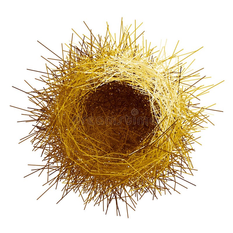 Vector empty birds nest. Top view vector illustration