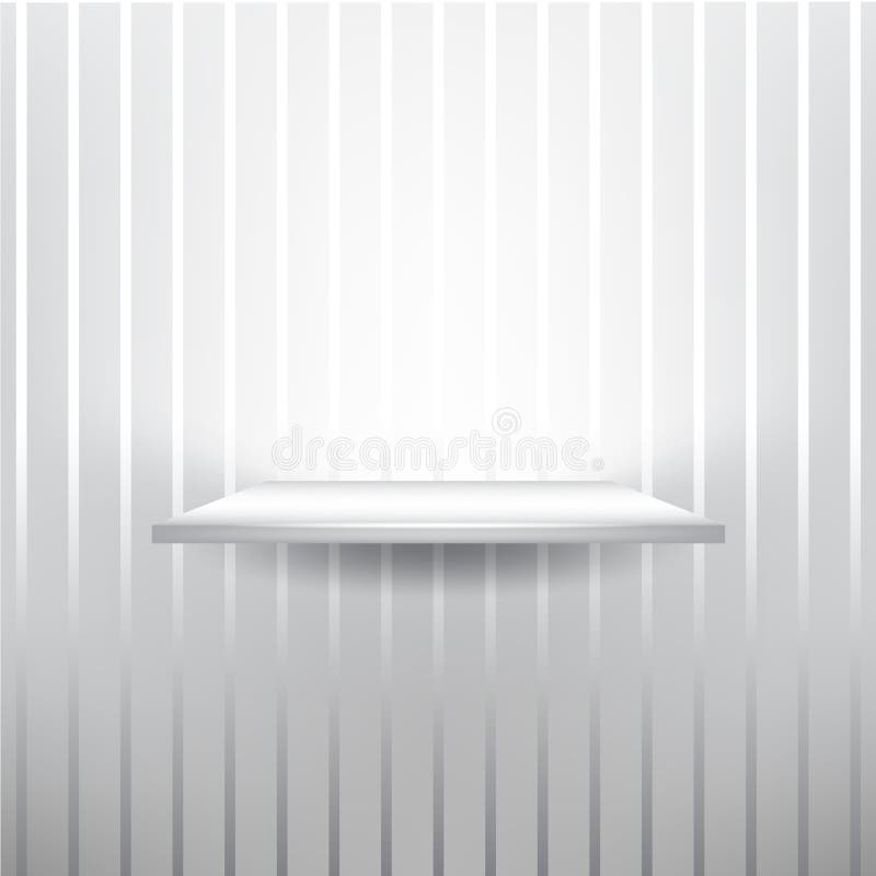 Vector empty glamour shelf on the stripped grey royalty free illustration