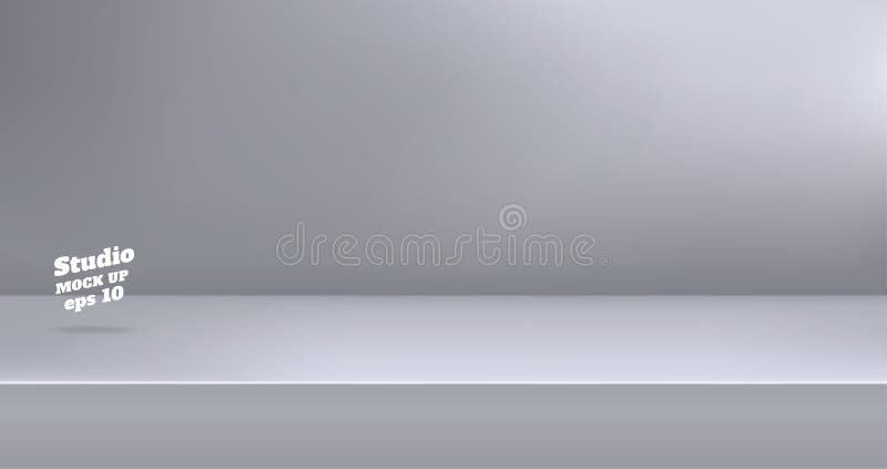 Vector,Empty modern grey color studio table room background ,product display with copy space for display of content design. Banner vector illustration