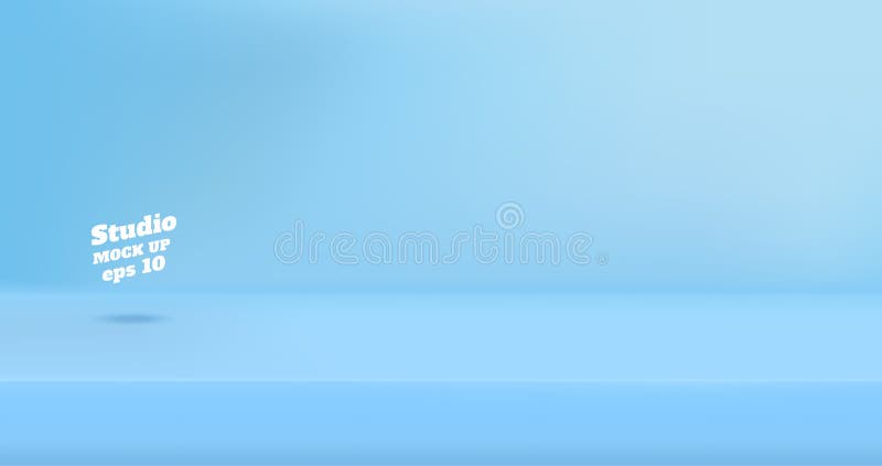 Vector Empty pastel blue color studio table room background ,product display with copy space for display of content royalty free illustration