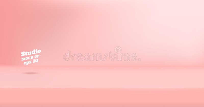 Vector Empty pastel pink color studio table room background ,product display with copy space for display of content vector illustration