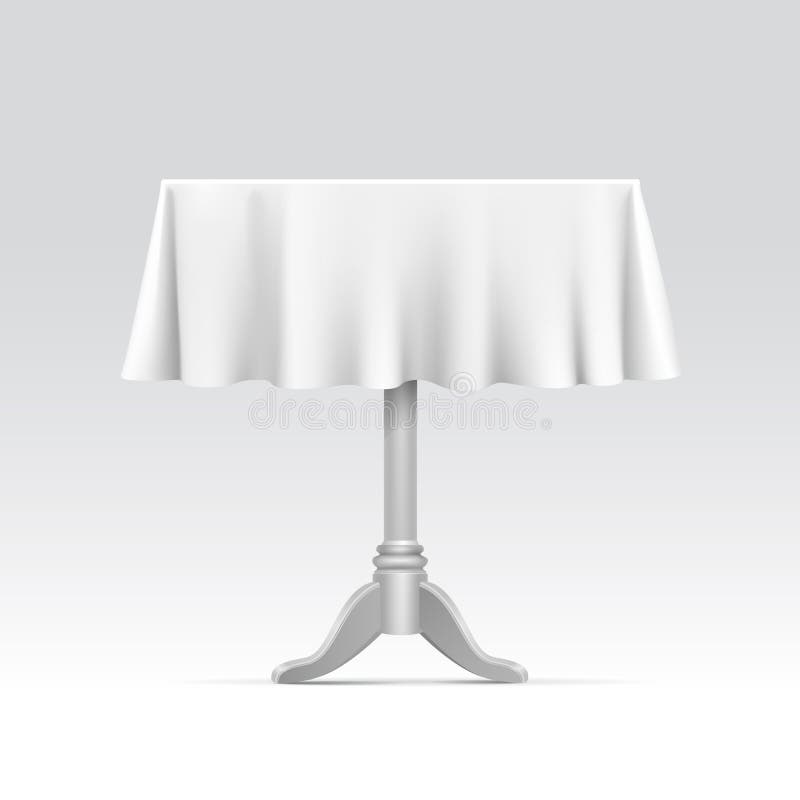 Vector Empty Square Table with Tablecloth vector illustration