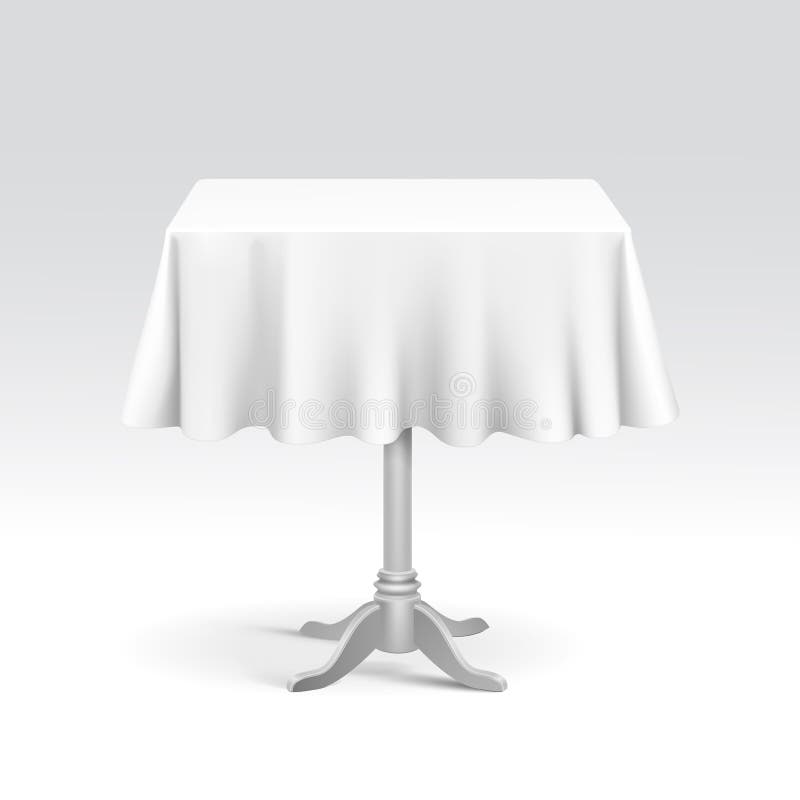 Vector Empty Square Table with Tablecloth vector illustration