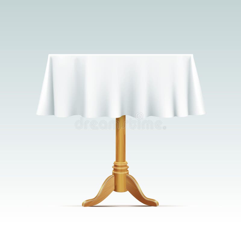 Vector Empty Square Wood Table with Tablecloth royalty free illustration