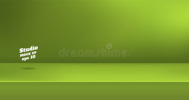 Vector,Empty vivid lime green color studio table room background vector illustration