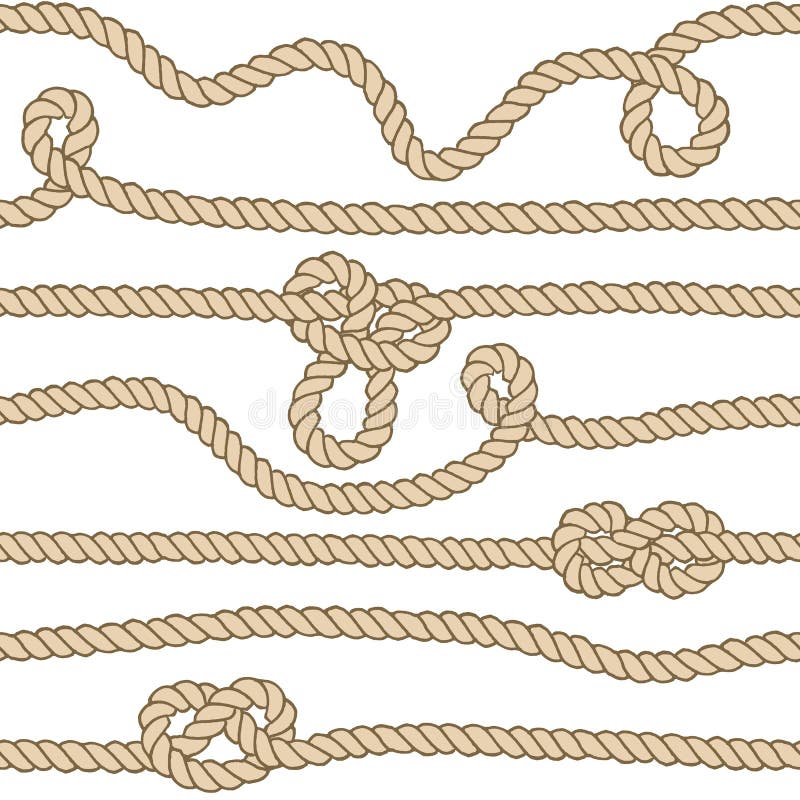 Marine rope knot seamless pattern. Endless navy illustration with white rope ornament and nautical knots on dark background. For fabric, wallpaper, wrapping. Figure 8, overhand and slip knots. Marine rope knot seamless pattern. Endless navy illustration with white rope ornament and nautical knots on dark background. For fabric, wallpaper, wrapping. Figure 8, overhand and slip knots.