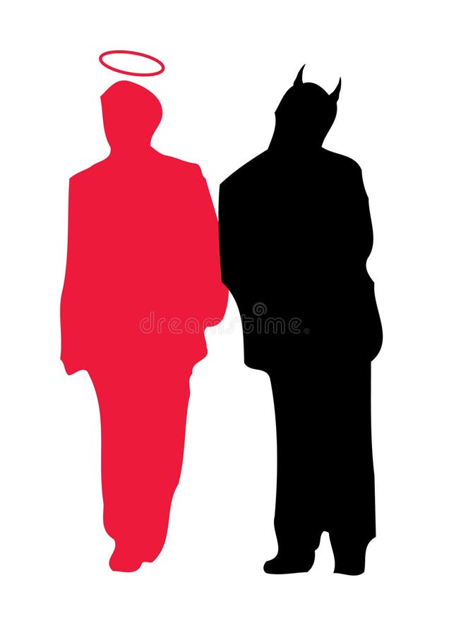 Vector engel en duivel royalty-vrije illustratie Vector engel en duivel royalty-vrije illustratie
