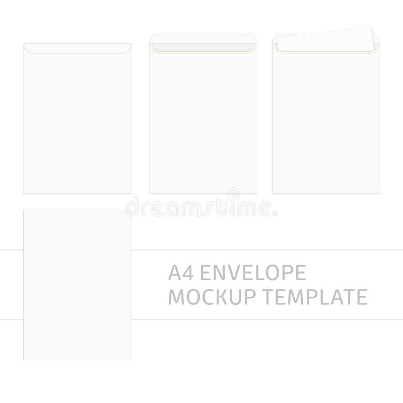 A4 Envelope template. Print ready template. C4 business Envelope. Template  for advertising, branding and corporate identity. Envelope with window.  Ready mockup for design. Vector illustration Stock Vector