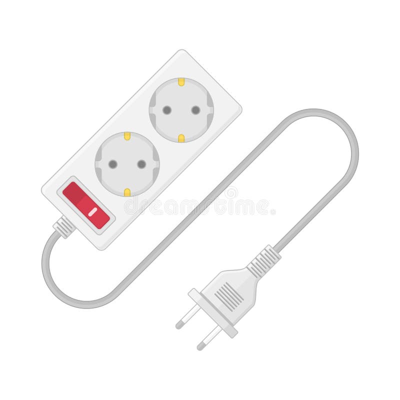Vector extension cable cord. royalty free illustration