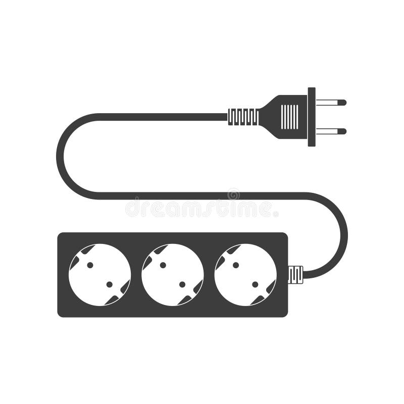 Vector extension cable cord royalty free illustration