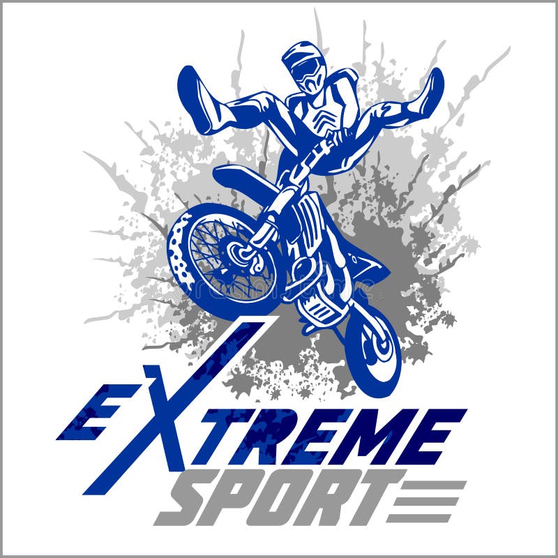Vector extreme sport - motoembleem royalty-vrije illustratie Vector extreme sport - motoembleem royalty-vrije illustratie
