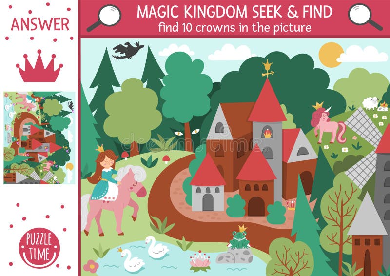 Vector fairytale flash cards set. English language game with cute castle,  king, princess, queen for kids. Magic kingdom flashcards with fantasy  characters. Simple educational printable worksheet. 6847304 Vector Art at  Vecteezy