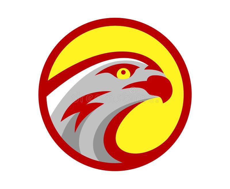 Vector Falke- oder Falkehauptsportspielspielteamlogo-Maskottchendesign Amerikanisches wildes Adlerzusammenfassungsvogelschnabel-S