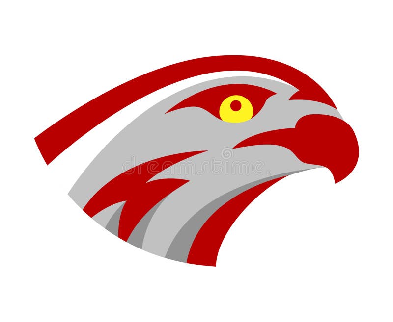 Vector Falke- oder Falkehauptsportspielspielteamlogo-Maskottchendesign Amerikanisches wildes Adlerzusammenfassungsvogelschnabel-S