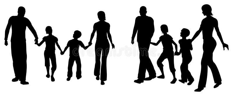 Download Vector Family Of Four Silhouette Stock Illustration ...