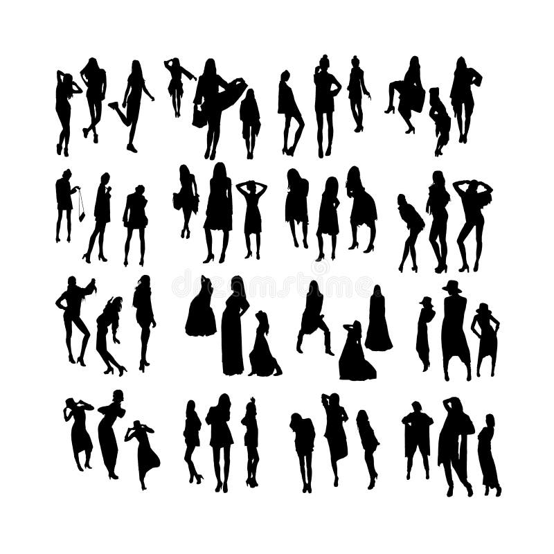 Vector Fashion Model Silhouettes. Part 5