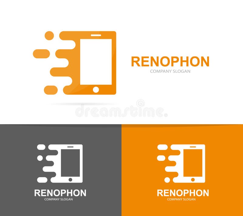 Vector fast smart phone logo combination. Speed mobile symbol or icon. Unique social and digital logotype design stock illustration Vector fast smart phone logo combination. Speed mobile symbol or icon. Unique social and digital logotype design stock illustration