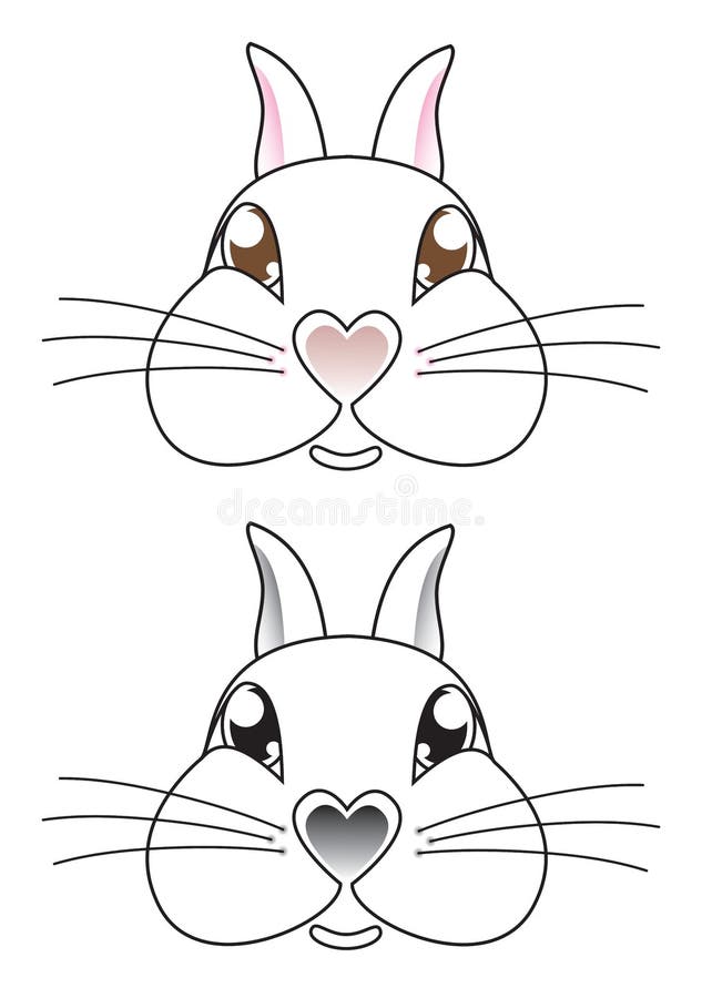 Vector față de iepure din desene animate stock illustration