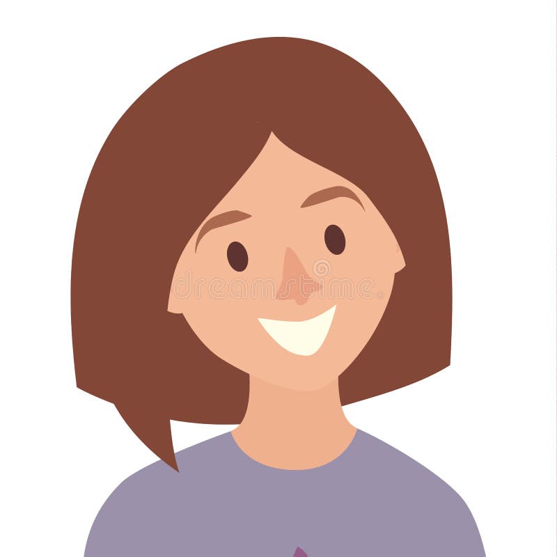Vector feliz del icono de las muchachas Ejemplo del icono de la mujer joven Cara del estilo plano de la historieta del icono de l stock de ilustración Vector feliz del icono de las muchachas Ejemplo del icono de la mujer joven Cara del estilo plano de la historieta del icono de l stock de ilustración
