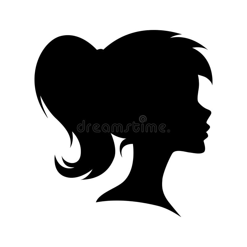 Vector female head silhouette royalty free illustration