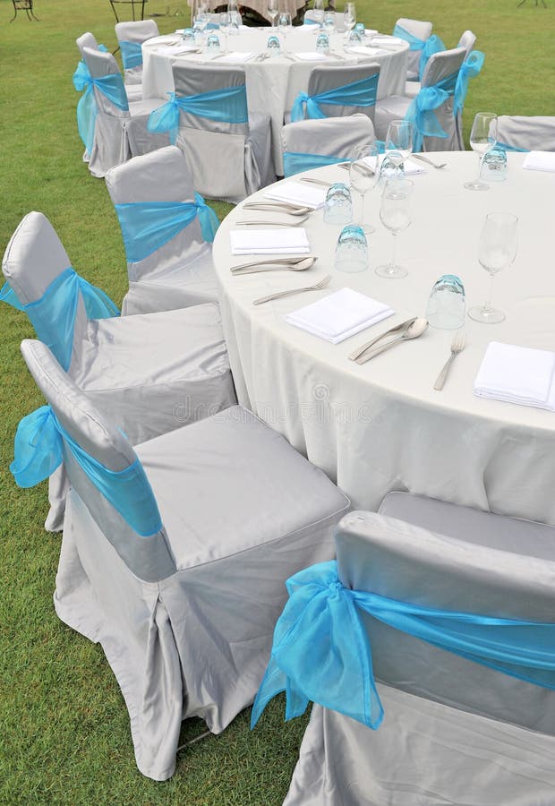Table set for an outdoor event party. Table set for an outdoor event party
