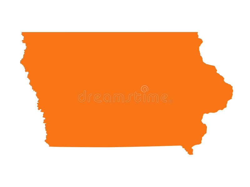 Iowa Map With Usa Flag State In The Midwestern Region Of The United