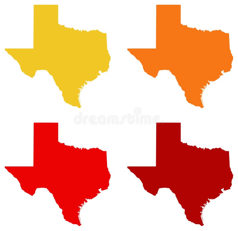 Texas map - the second largest state in the United States