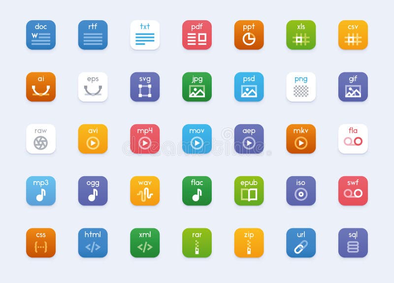 Vetor de Image file icons. Download JPG, PNG, GIF and BMP symbol sign. Web  Buttons. Eps10 Vector. do Stock