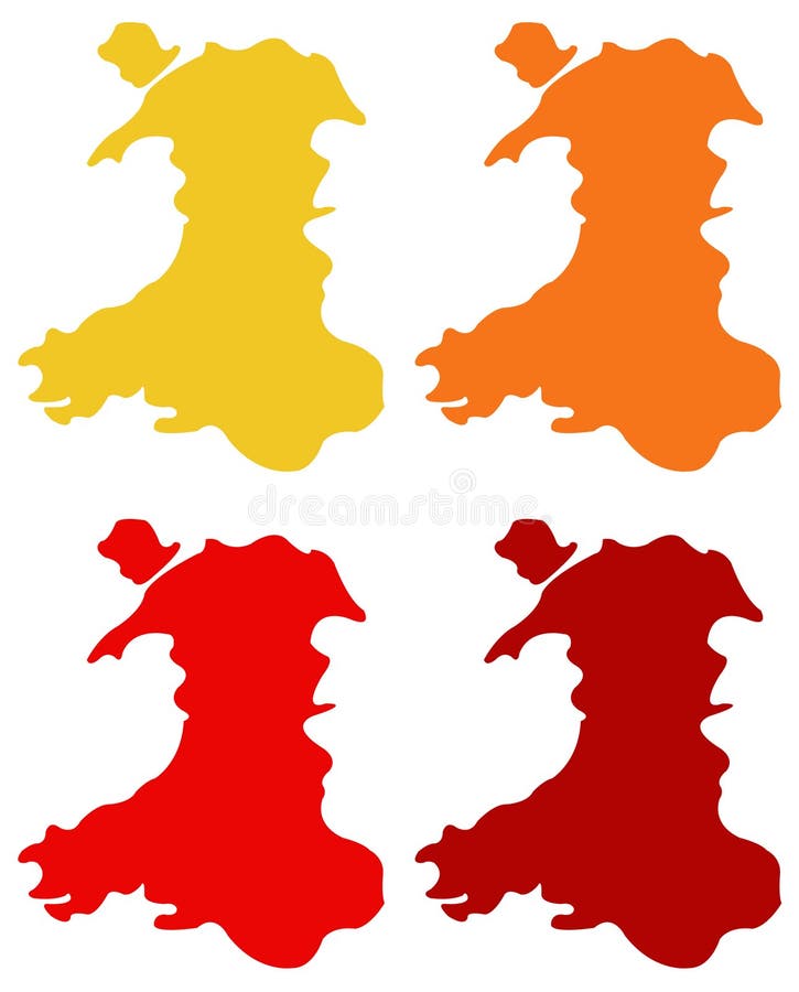 Wales Map - Country That Is Part Of The United Kingdom Stock Vector - Illustration of ...