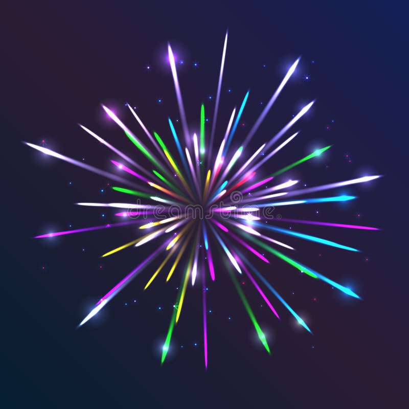 Vector Fireworks. Abstract background with bright lines and particles Glowing light effect Creative template with sparks royalty free illustration Vector Fireworks. Abstract background with bright lines and particles Glowing light effect Creative template with sparks royalty free illustration