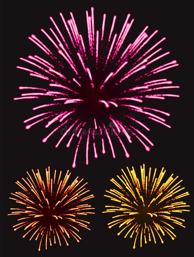 Fireworks exploding in the night sky vector illustration
