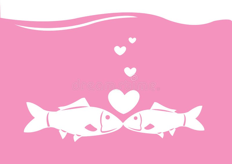 Download Cartoon kissing fishes stock vector. Illustration of design - 22564444