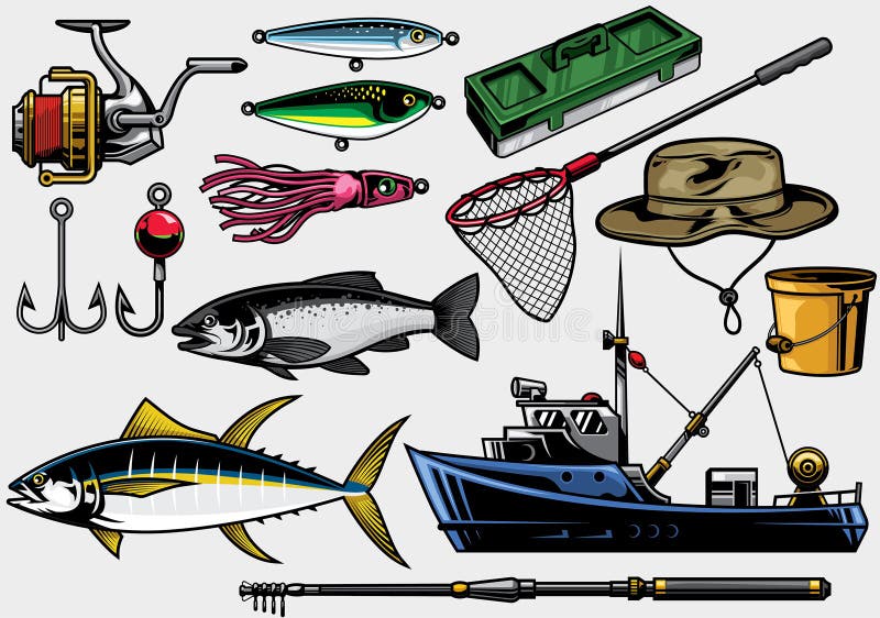 Fishing Equipment Stock Illustrations – 48,724 Fishing Equipment