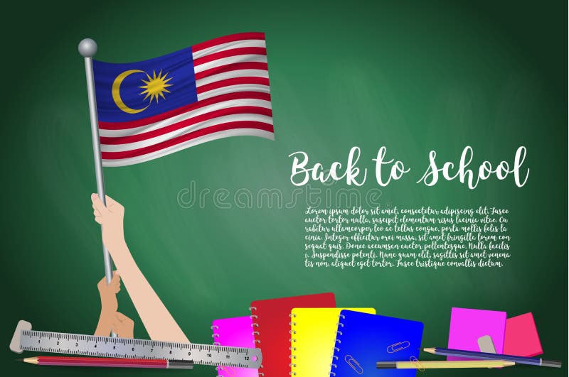 Vector Flagge von Malaysia auf schwarzem Tafelhintergrund Educatio stock abbildung Vector Flagge von Malaysia auf schwarzem Tafelhintergrund Educatio stock abbildung