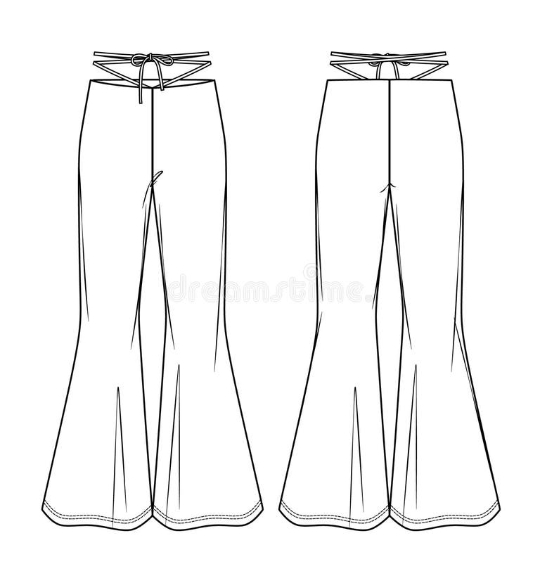 Ladies Trousers Technical Drawing Stock Illustrations – 33 Ladies ...