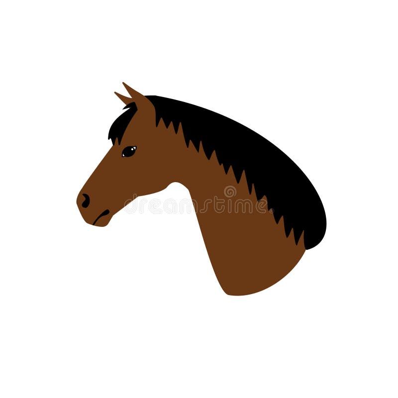 Vector Flat Cartoon Brown Bay Horse Head Stock Illustration - Illustration  of horse, portrait: 175340210