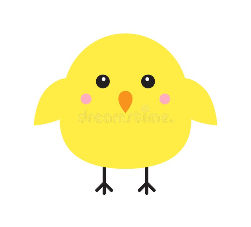 Vector Flat Cartoon Yellow Chick Stock Illustration - Illustration of ...