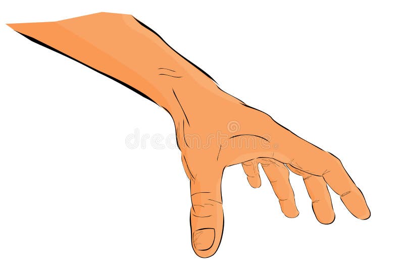 Flat Color Simple Sketch of Hand Pick or Grab Something, at Transparent  Effect Stock Vector - Illustration of hand, outline: 135974614