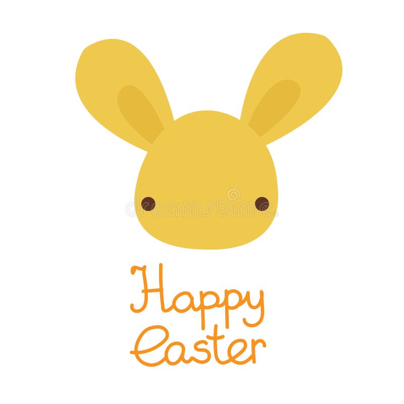 Download Happy Easter Cute Kawaii Bunny, Rabbit Face Stock Vector ...