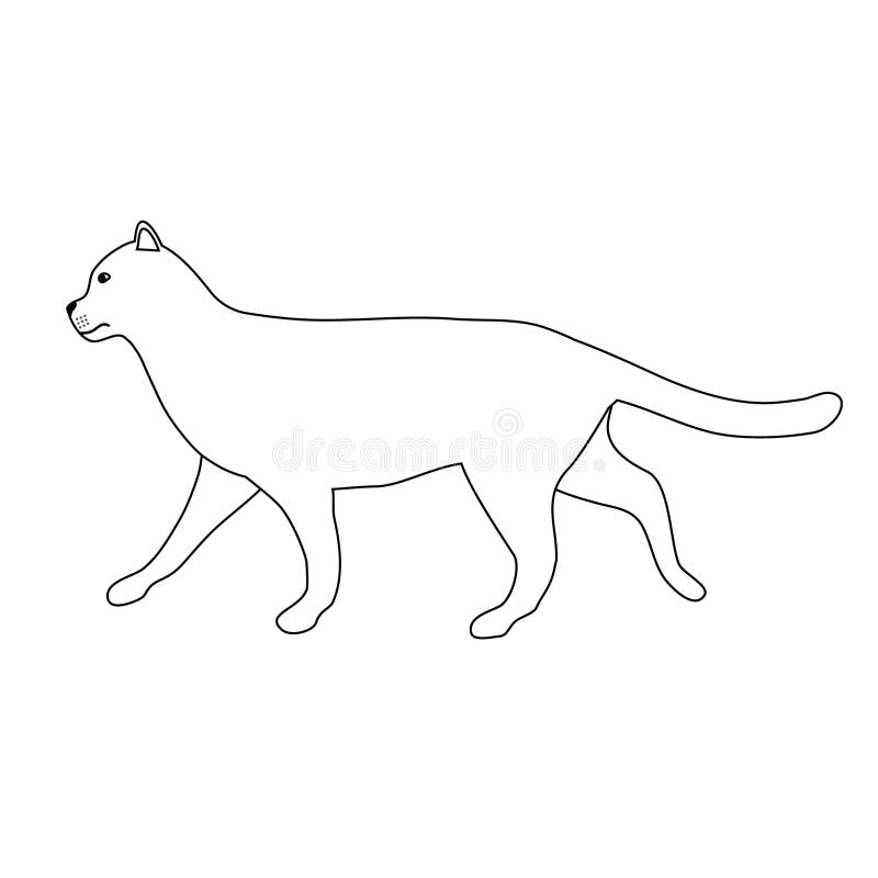 Vector flat hand drawn cat stock vector. Illustration of outline 271873496