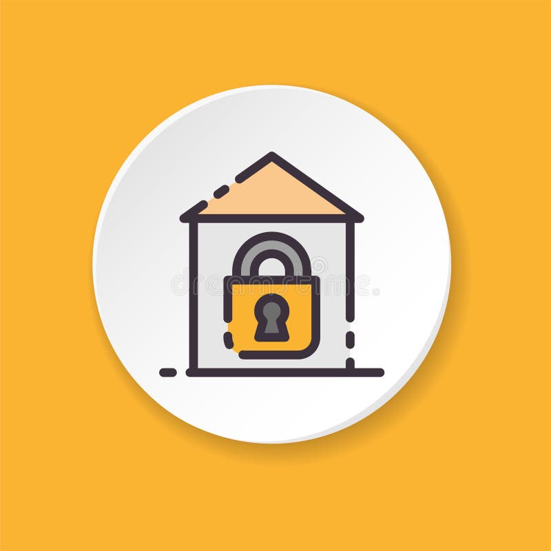 Vector Flat Icon Blocked Home Page. Locked Account Stock Vector