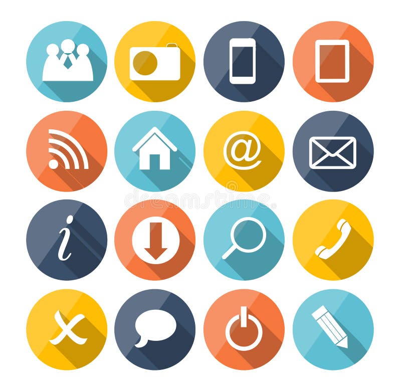 Vector Flat Icon Set for Web vector illustration