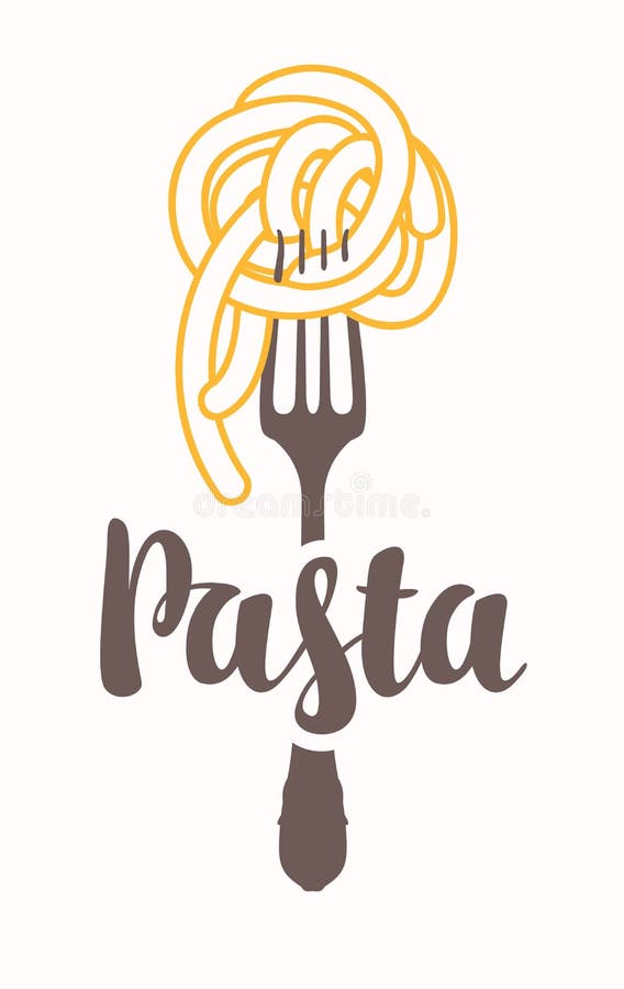 Pasta on fork stock vector. Illustration of spaghetti 25696976